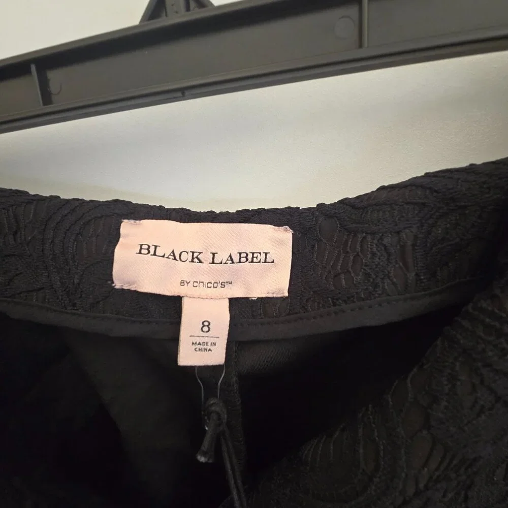 Chico's Black Label Lace Wide Leg Pants - 8 Reg - Black NWT - Picture 8 of 13